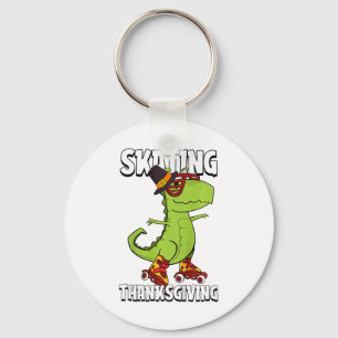 Kids Skating Thanksgiving Day Cool Roller Skate T- Key Ring