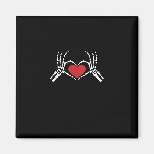 Kids Skeleton Hand Heart Valentines Day Cool Class Magnet