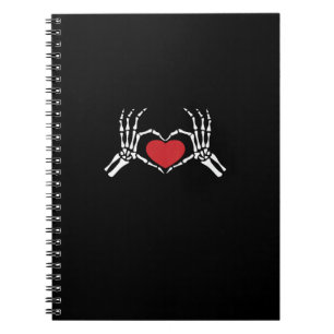 Kids Skeleton Hand Heart Valentines Day Cool Class Notebook