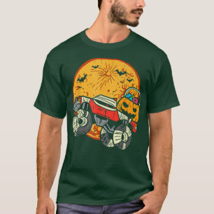 Kids Skeleton Monster Truck Moon Candy Toddler Boy T-Shirt