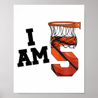 Kids Sketll 5th Birthday Boy Five Year Old Sketll  Poster