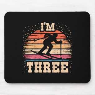 Kids Skiing 3 Year Old Birthday Boy Girl 3rd Ski B Mouse Mat