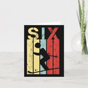 Kids Skiing 6 Birthday Boy Girl Ski 6 Year Old  Card