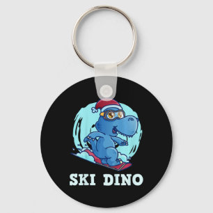 Kids Skiing Kids Ski Dino Funny Skier Toddlers Key Ring