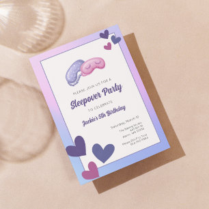 Kids Sleepover Birthday Party Invitation 