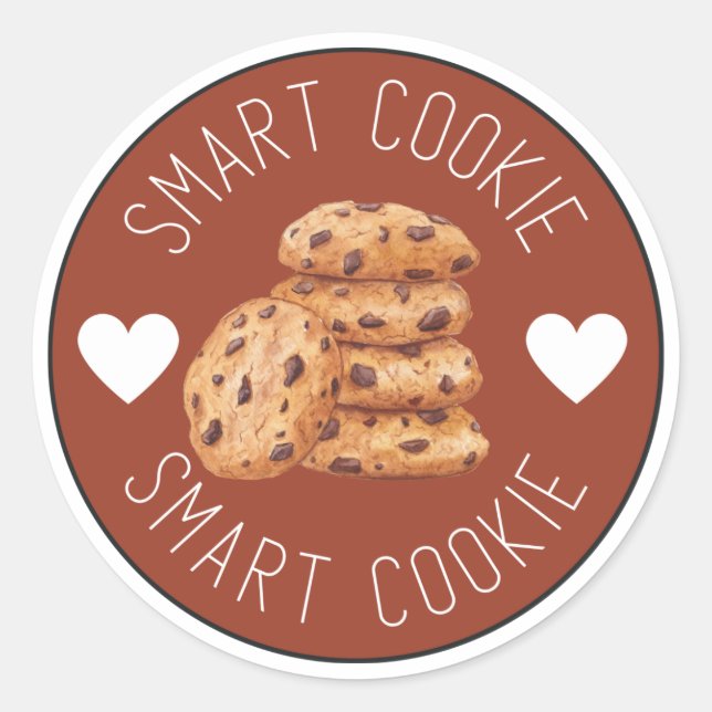 Kids Smart Cookie Motivational Zazzle   Classic Round Sticker (Front)