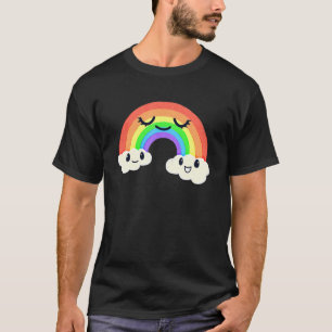 Kids Smiling Happy Rainbow Clouds T-Shirt