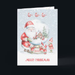 Kids Snow Globe Santa Elf Christmas Holiday Card<br><div class="desc">Colourful Christmas card for your kids. Santa with little helpers smiling with Joy at the snowy scene and wishing all the children Merry Christmas.</div>