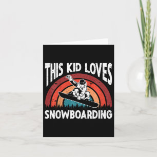 Kids Snowboarding Art Snowboard Winter Cool Snowbo Card