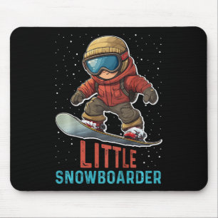 Kids Snowboarding Little Snowboarder Funny Toddler Mouse Mat