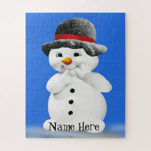 Kids Snowman Puzzle with Personalised Name