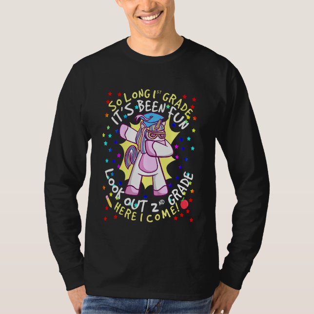 Kids So Long 1st Grade Its Been Fun Hello 2nd Grad T-Shirt (Front)
