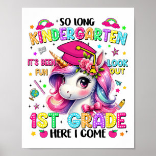 Kids So Long Kindergarten Graduation Graduate Unic Poster