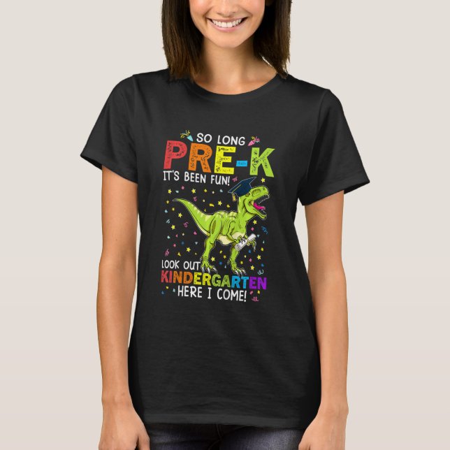 Kids So Long Pre K Kindergarten Here I Come School T-Shirt (Front)