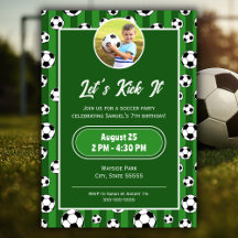 Kids Soccer Ball Pattern and Photo Birthday Party