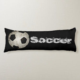 Kids Soccer Ball Sports Black White Body Pillow