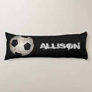 Kids Soccer Ball Sports Black White Personalised Body Cushion
