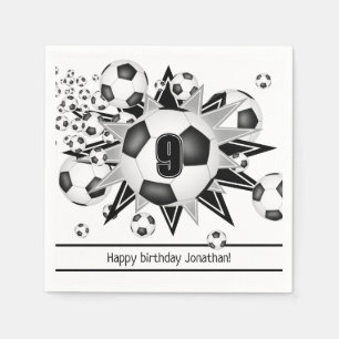 Kids soccer birthday or team party napkin