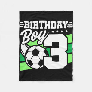 Kids Soccer Birthday Party - 3 Year Old Boy - 3rd Fleece Blanket