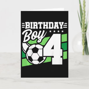 Kids Soccer Birthday Party - 4 Year Old Boy - 4th Card