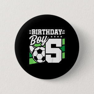 Kids Soccer Birthday Party - 5 Year Old Boy - 5th 6 Cm Round Badge