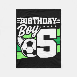 Kids Soccer Birthday Party - 5 Year Old Boy - 5th Fleece Blanket