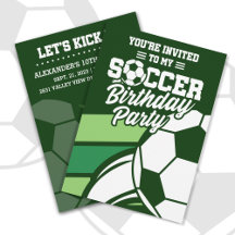 Kids Soccer Birthday Party Customisable Invitation