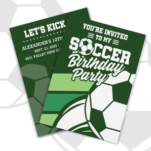 Kids Soccer Birthday Party Customisable Invitation
