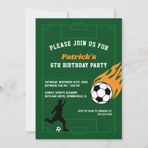 Kids Soccer Birthday Party Invitation