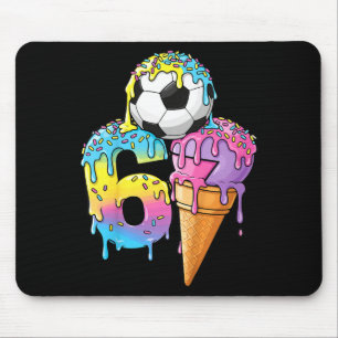Kids Soccer Drip Ice Cream Number 67 Boys Soccer L Mouse Mat