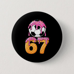 Kids Soccer Drip Number 67 Boys Soccer Player 67 S 6 Cm Round Badge