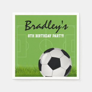 Kids Soccer Football Birthday Party Napkin