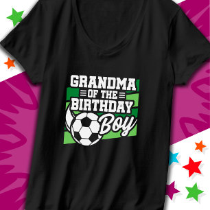 Kids Soccer Football Party Grandma of Birthday Boy T-Shirt