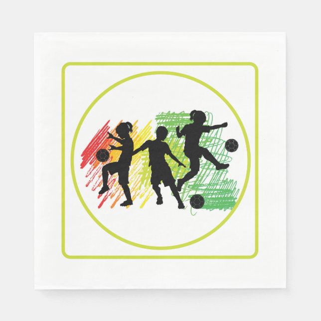 Kids Soccer Party  Napkin (Front)