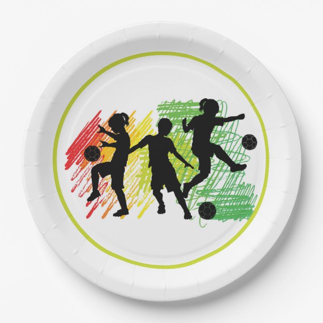 Kids Soccer Party  Paper Plate (Front)