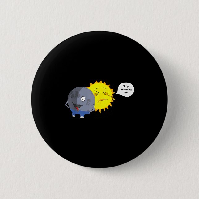 Kids Solar Eclipse Cartoon 6 Cm Round Badge (Front)