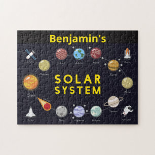 Kids Solar System Astronomy Monogram Planets Jigsaw Puzzle