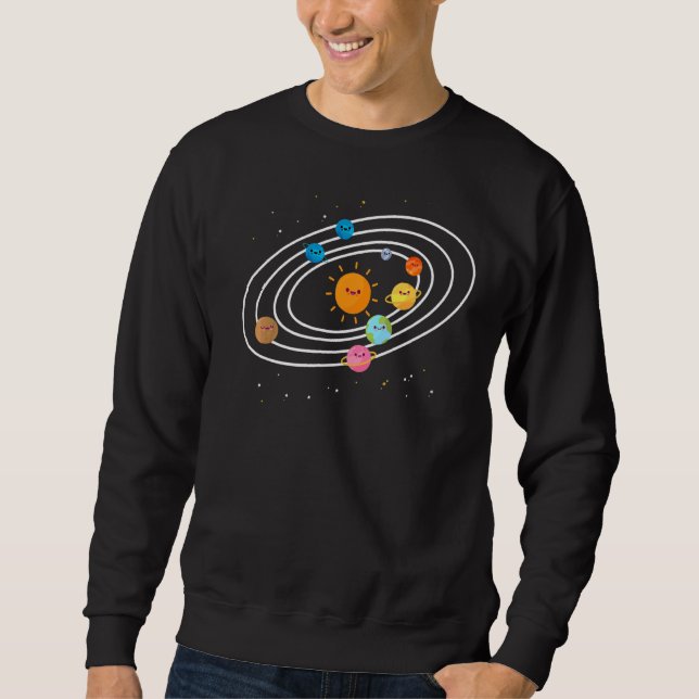 Kids Solar System  Planets Earth Sun Space & Scien Sweatshirt (Front)