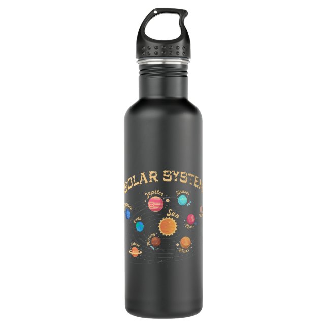 Kids Solar System Planets Knowledge Outer Space 710 Ml Water Bottle (Front)