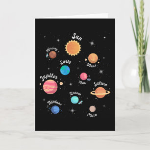 Kids Solar System Planets Knowledge Outer Space Card