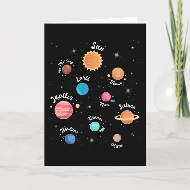 Kids Solar System Planets Knowledge Outer Space Card (Front)
