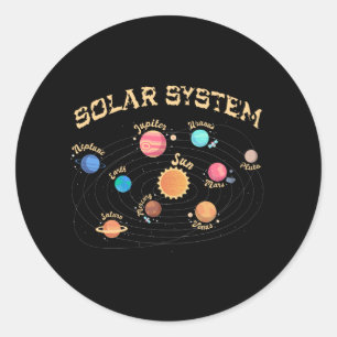 Kids Solar System Planets Knowledge Outer Space Classic Round Sticker