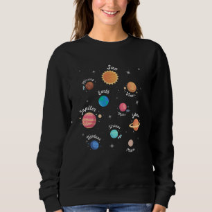 Kids Solar System Planets Knowledge Outer Space Sweatshirt