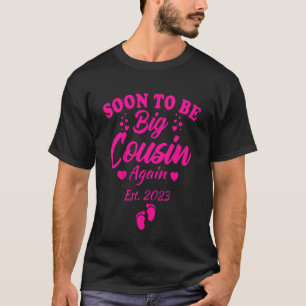 Kids Soon To Be Big Cousin Again 2023 Baby Announc T-Shirt