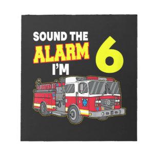 Kids Sound Alarm Im 6 Kids Fire Truck Firefighter Notepad