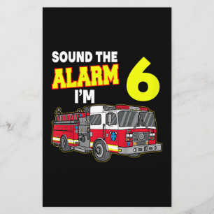 Kids Sound Alarm Im 6 Kids Fire Truck Firefighter Stationery