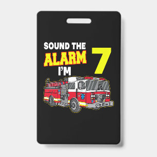 Kids Sound Alarm Im 7 Kids Fire Truck Firefighter ID Badge