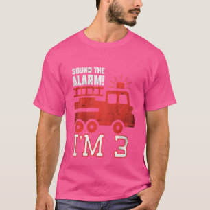 Kids Sound The Alarm I'm 3 Three years Birthday Ki T-Shirt