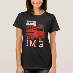 Kids Sound The Alarm I'm 3 Three years Birthday Ki T-Shirt