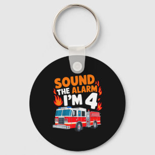 Kids Sound The Alarm I'm 4 Years Old 4th Birthday  Key Ring